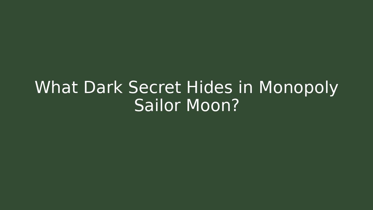 What Dark Secret Hides in Monopoly Sailor Moon?