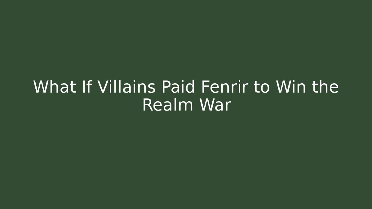 What If Villains Paid Fenrir to Win the Realm War