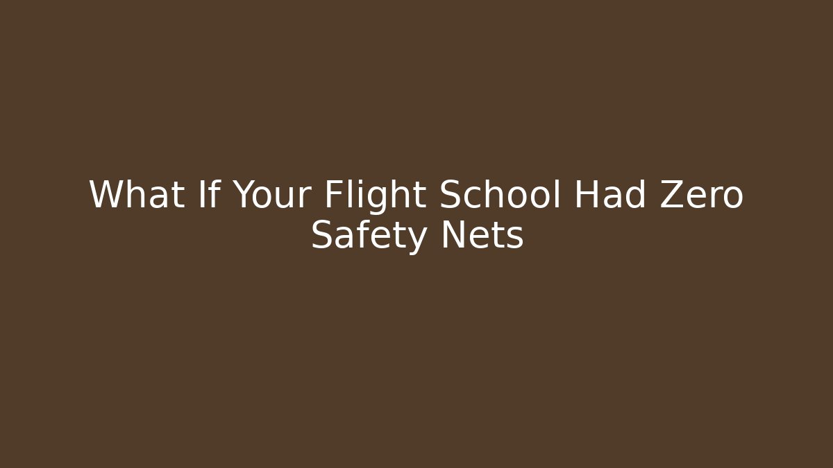 What If Your Flight School Had Zero Safety Nets