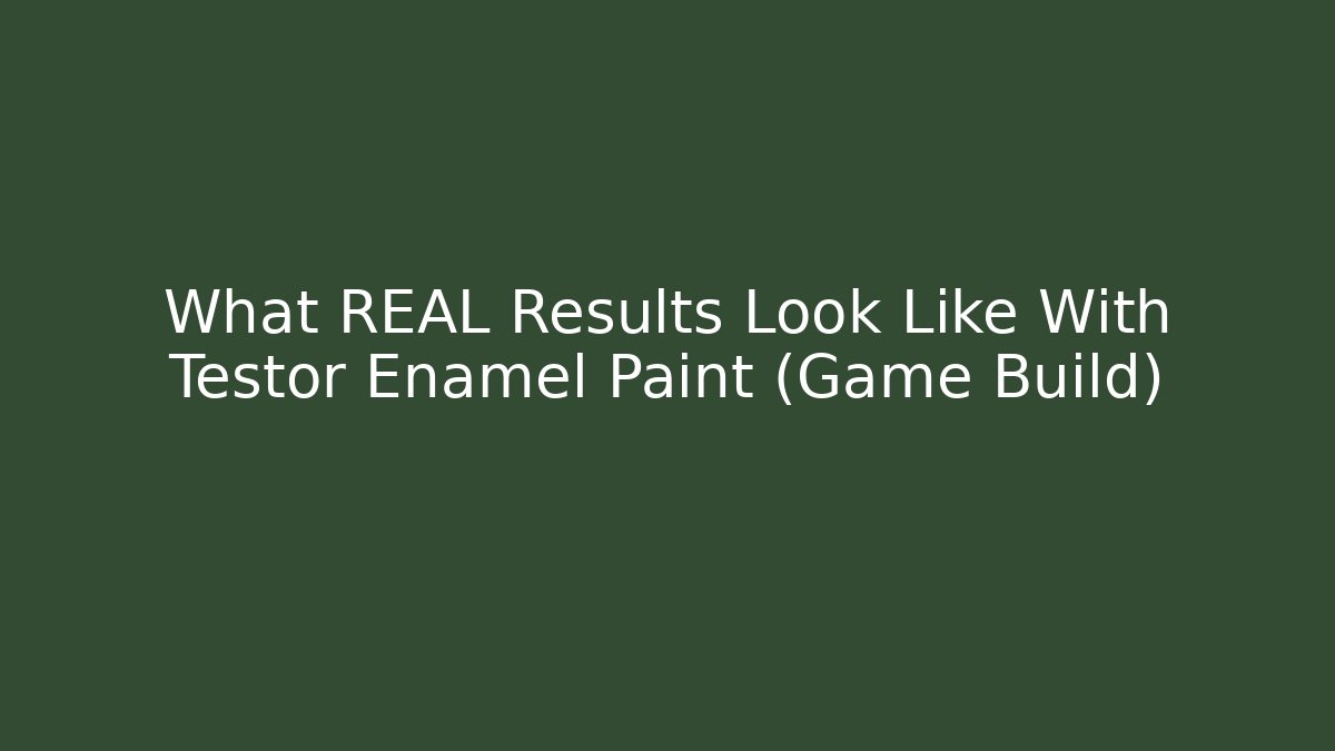 What REAL Results Look Like With Testor Enamel Paint (Game Build)