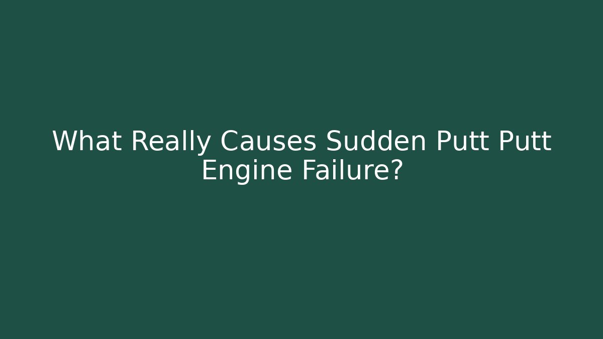 What Really Causes Sudden Putt Putt Engine Failure?