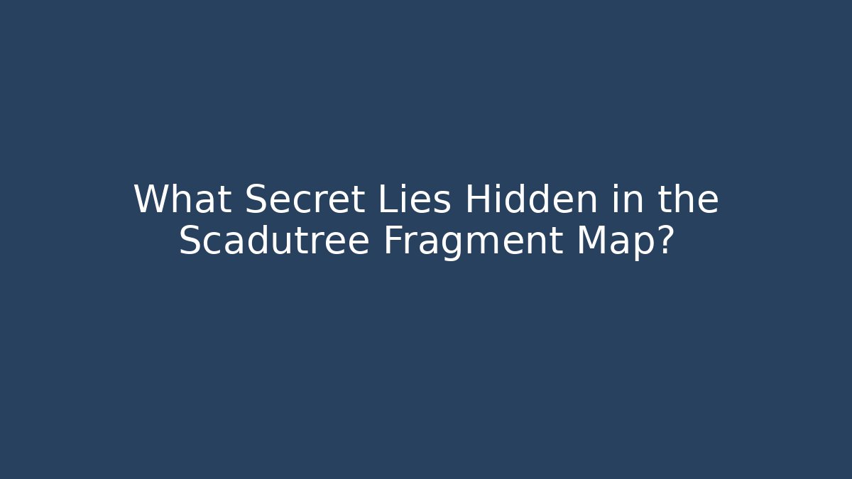 What Secret Lies Hidden in the Scadutree Fragment Map?