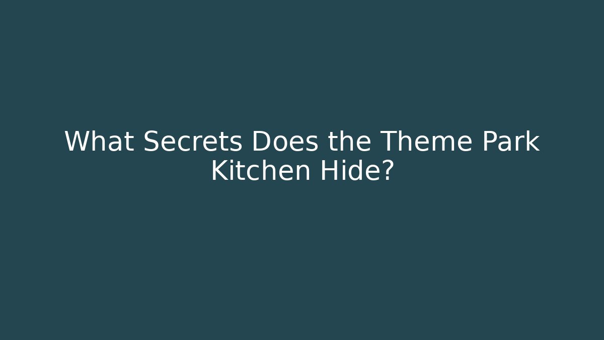 What Secrets Does the Theme Park Kitchen Hide?