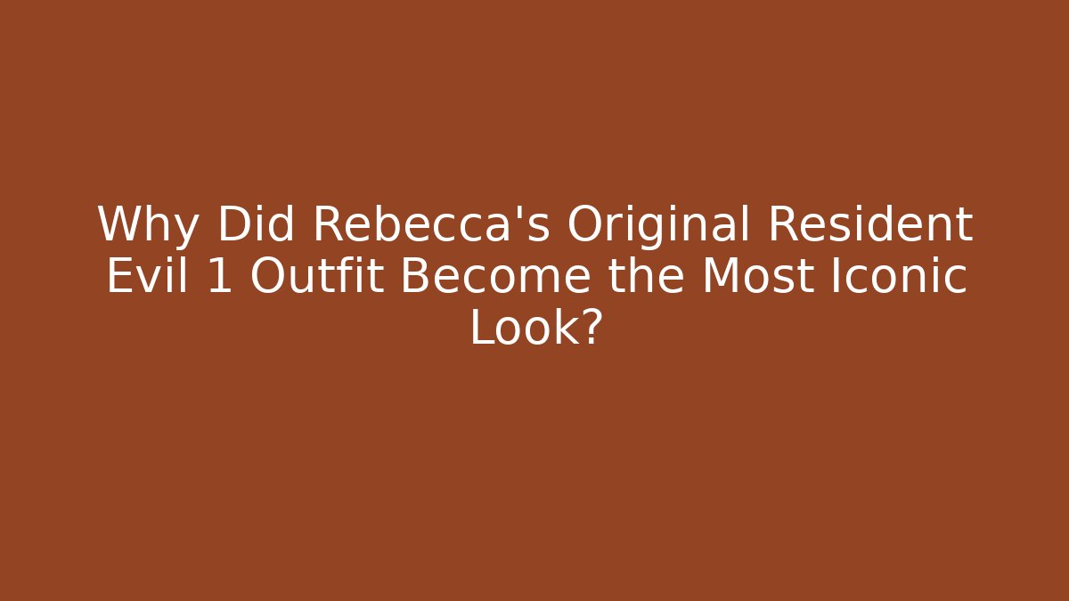 Why Did Rebecca's Original Resident Evil 1 Outfit Become the Most Iconic Look?