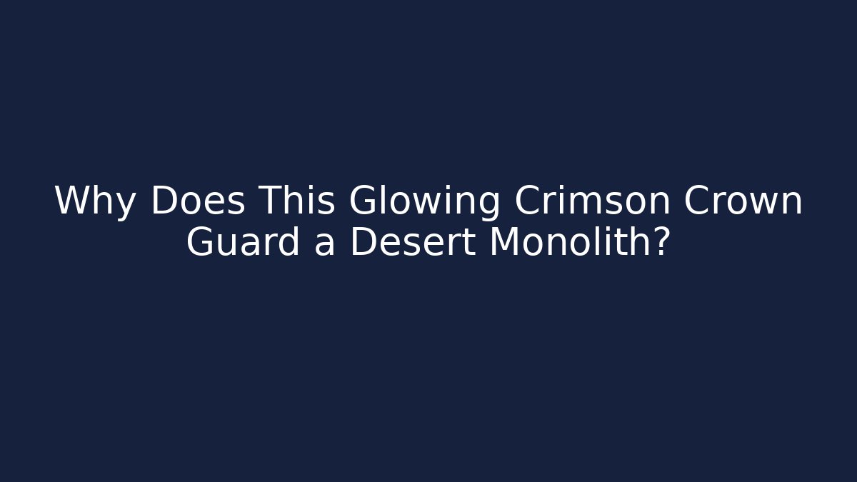 Why Does This Glowing Crimson Crown Guard a Desert Monolith?
