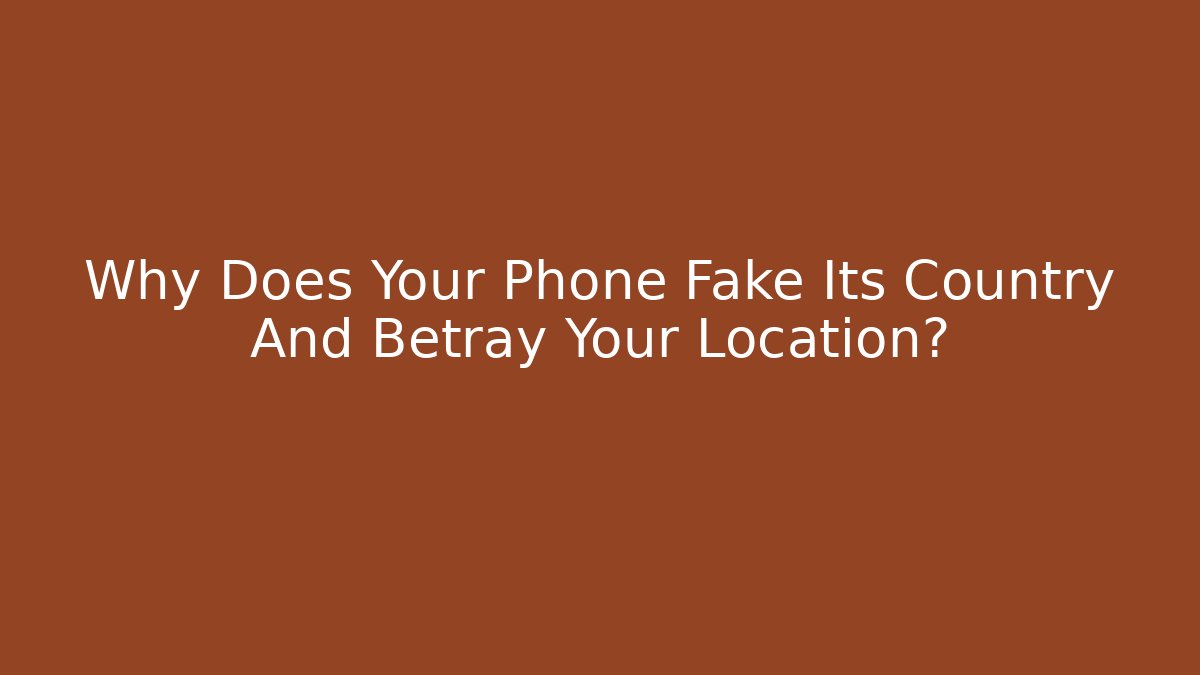 Why Does Your Phone Fake Its Country And Betray Your Location?