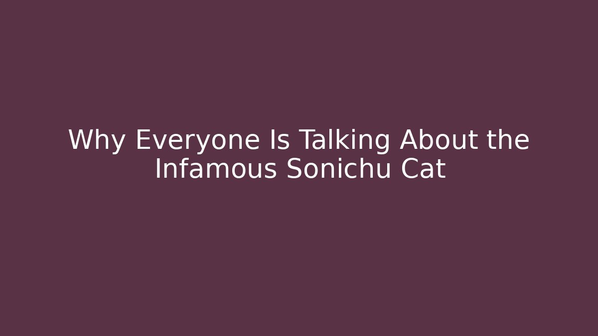 Why Everyone Is Talking About the Infamous Sonichu Cat