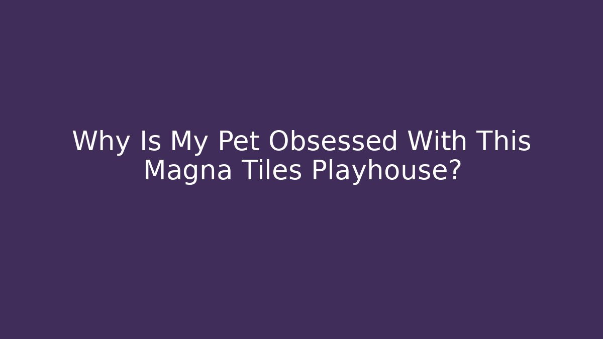 Why Is My Pet Obsessed With This Magna Tiles Playhouse?