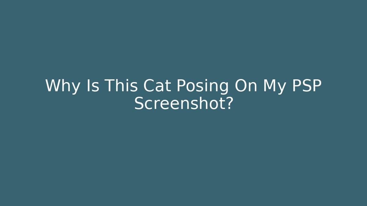 Why Is This Cat Posing On My PSP Screenshot?