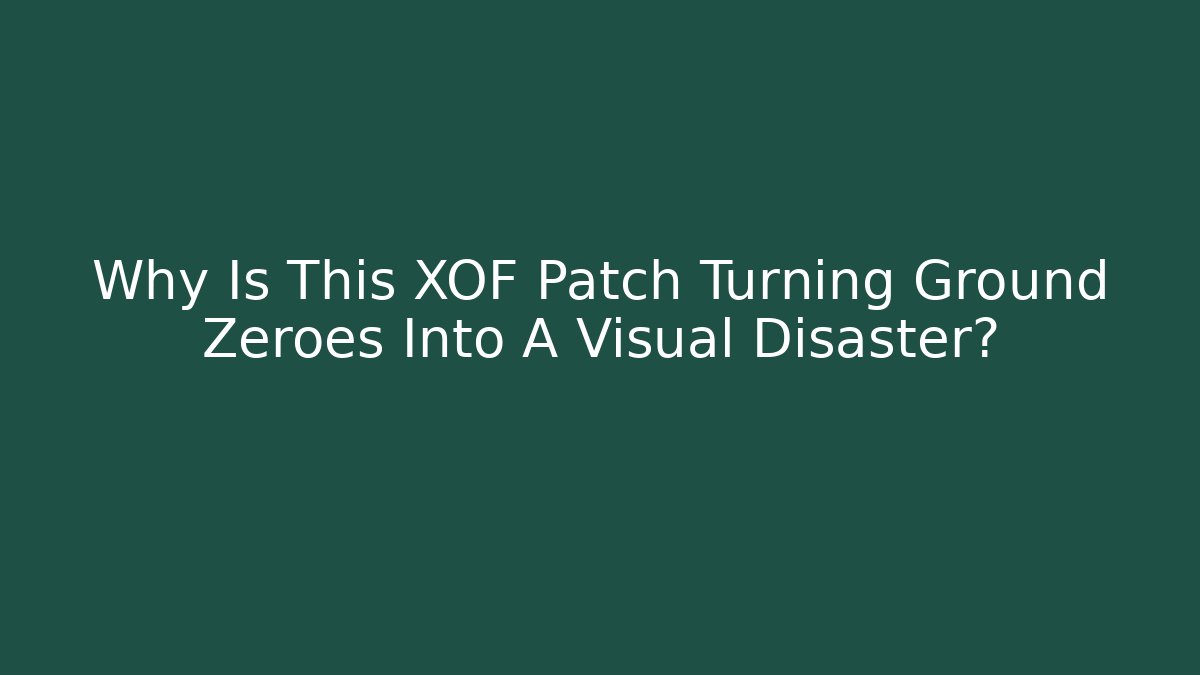 Why Is This XOF Patch Turning Ground Zeroes Into A Visual Disaster?
