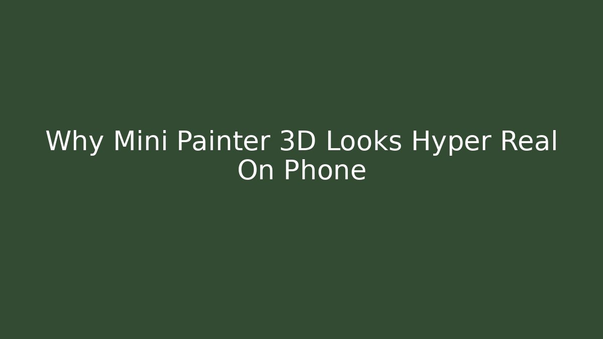 Why Mini Painter 3D Looks Hyper Real On Phone