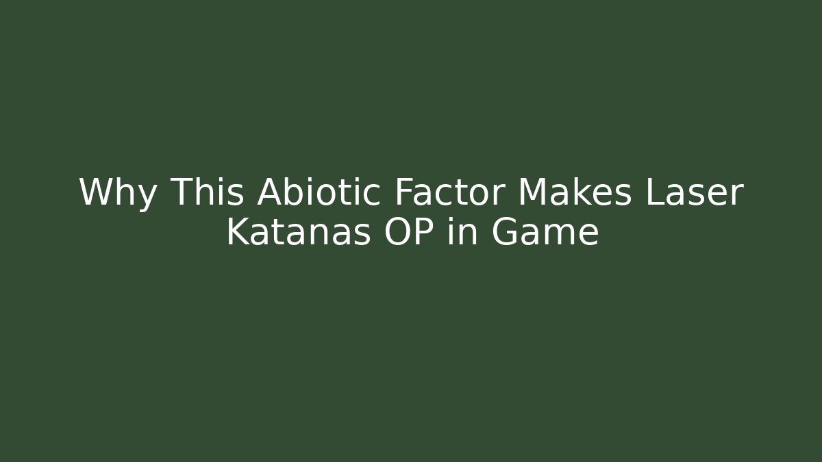 Why This Abiotic Factor Makes Laser Katanas OP in Game