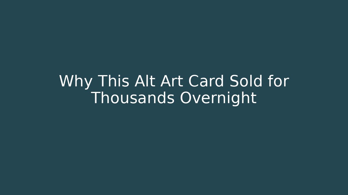 Why This Alt Art Card Sold for Thousands Overnight