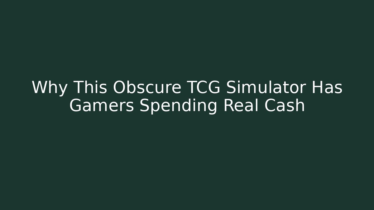 Why This Obscure TCG Simulator Has Gamers Spending Real Cash