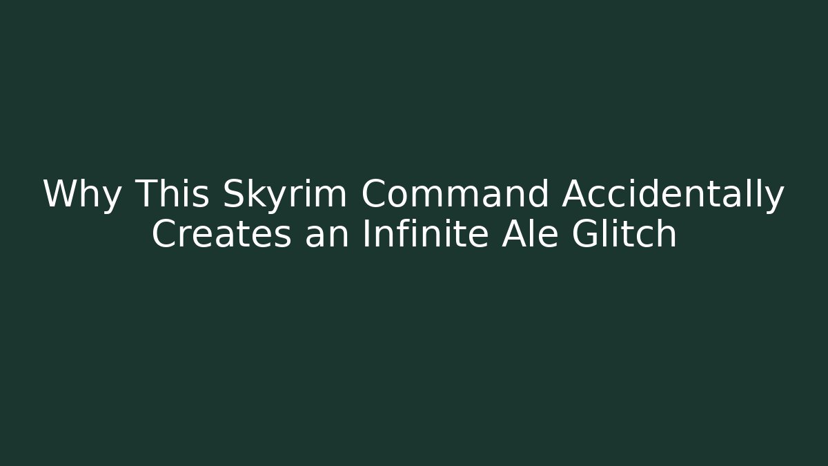 Why This Skyrim Command Accidentally Creates an Infinite Ale Glitch