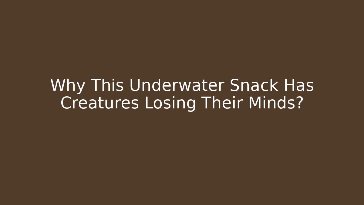 Why This Underwater Snack Has Creatures Losing Their Minds?
