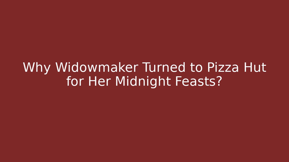 Why Widowmaker Turned to Pizza Hut for Her Midnight Feasts?