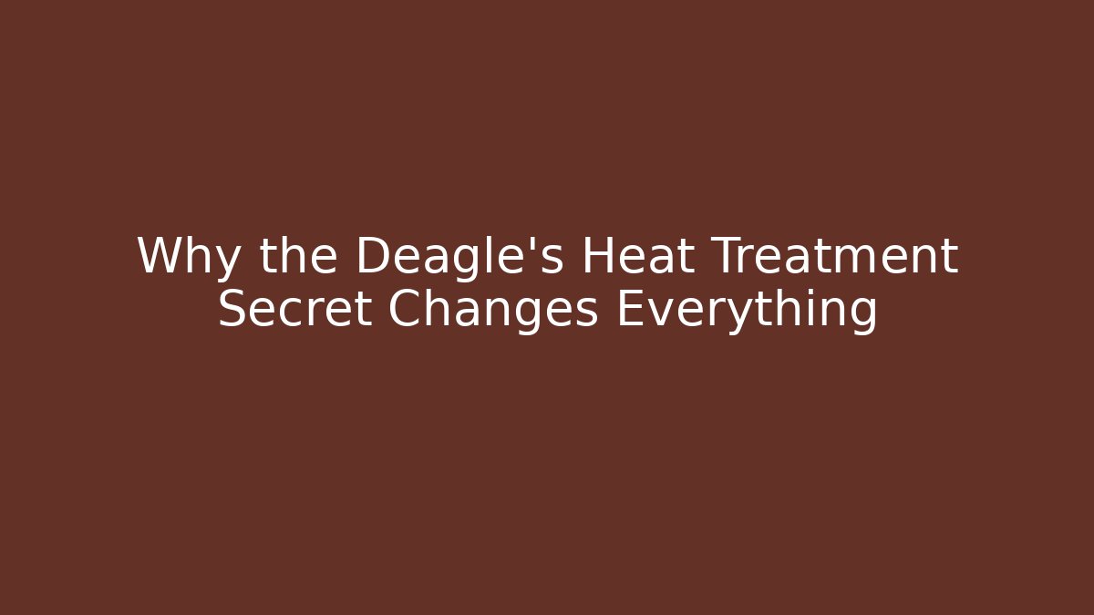 Why the Deagle’s Heat Treatment Secret Changes Everything