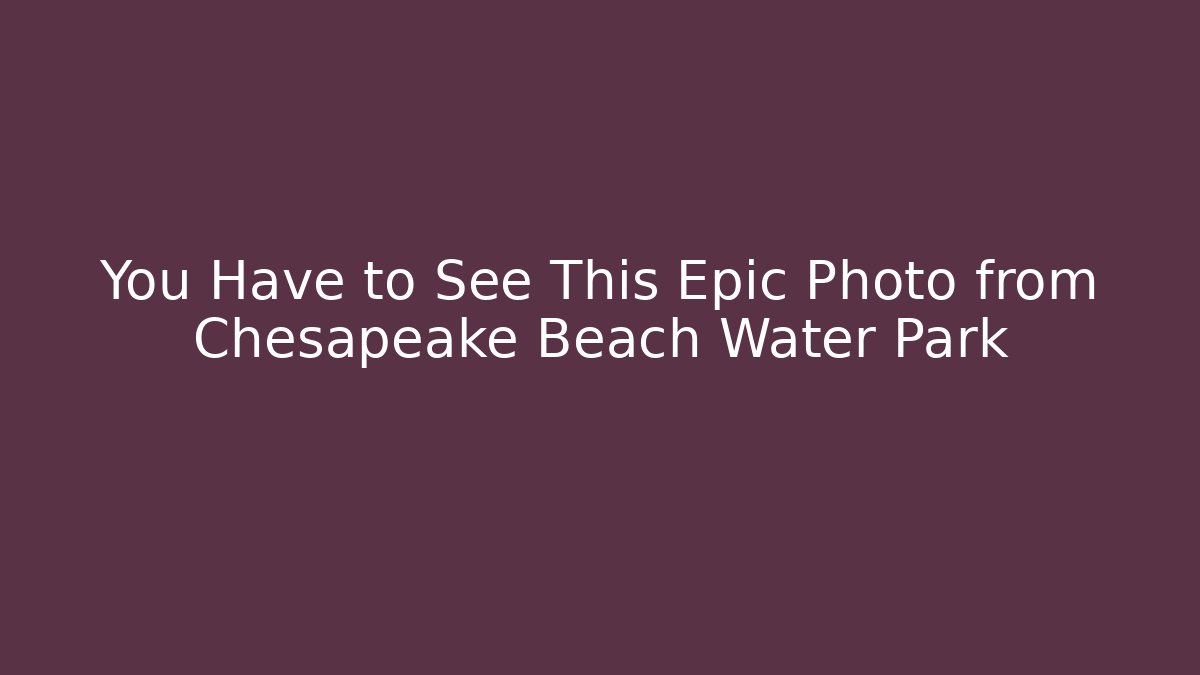 You Have to See This Epic Photo from Chesapeake Beach Water Park