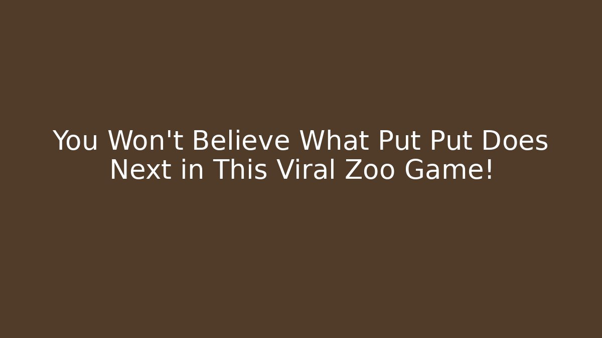 You Won't Believe What Put Put Does Next in This Viral Zoo Game!