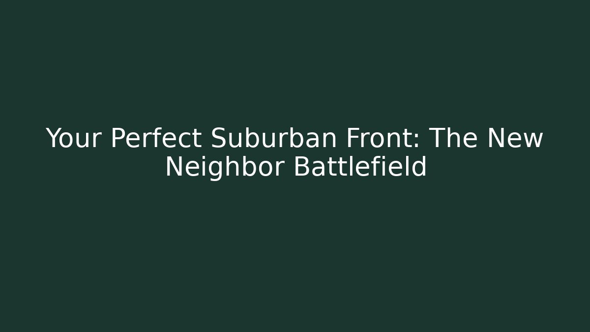 Your Perfect Suburban Front: The New Neighbor Battlefield